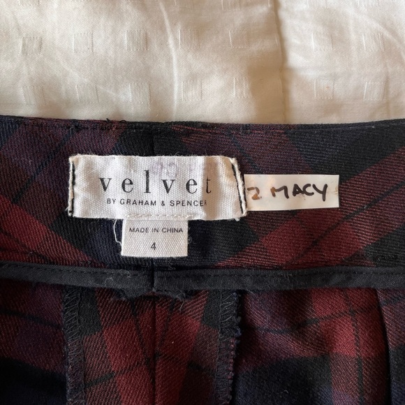 Velvet by Graham Spencer Cropped Plaid Trouser 4 Blue Res - Picture 6 of 15